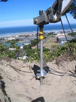 Installed Piles Along Perimeter Foundation